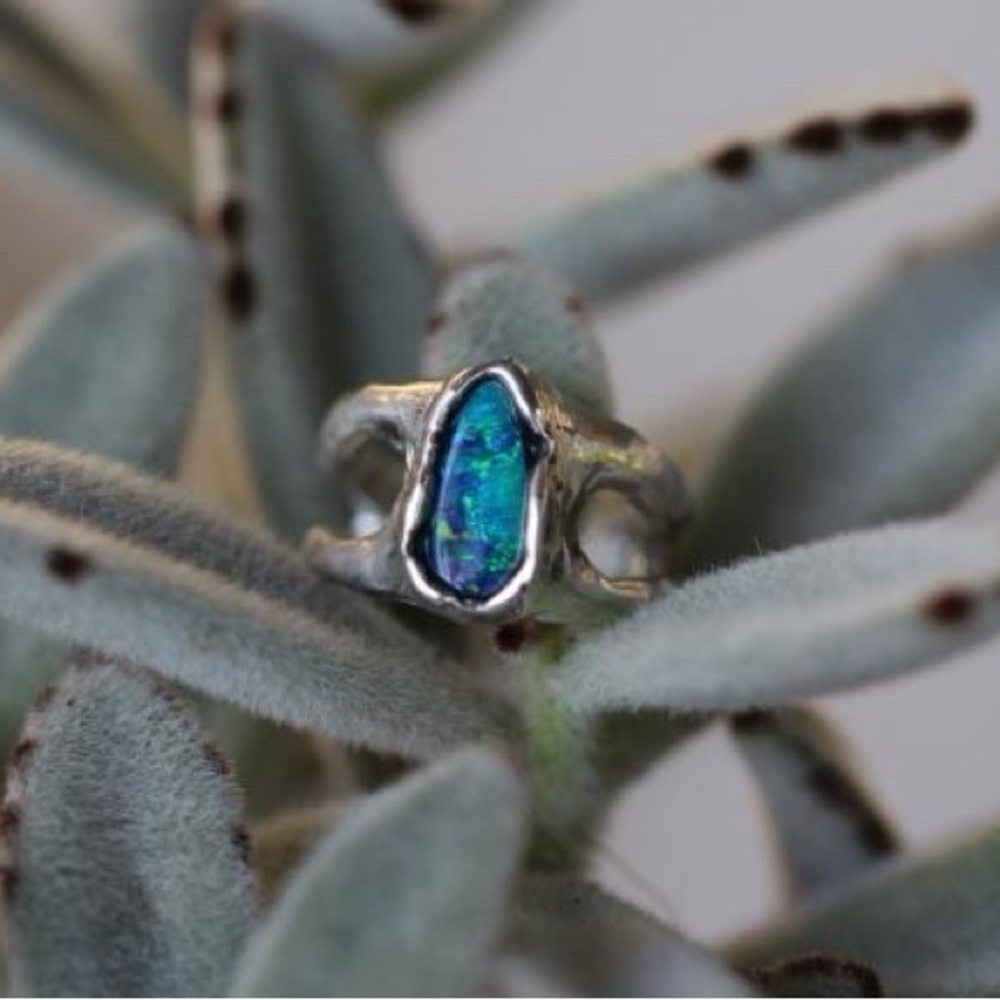 Sterling Silver and Opal Ring
